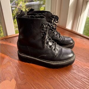 Kids fleece lined combat boots zip up H&M size 1